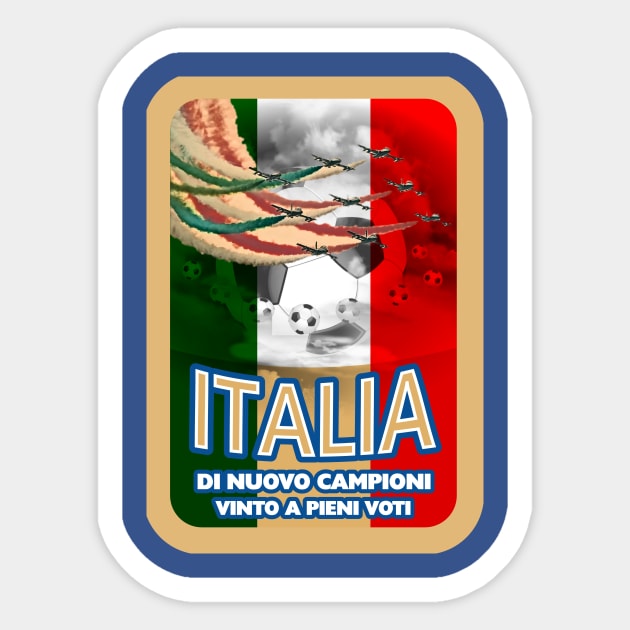 Italia European Football Won with Flying Colours Sticker by peckiefoureyes